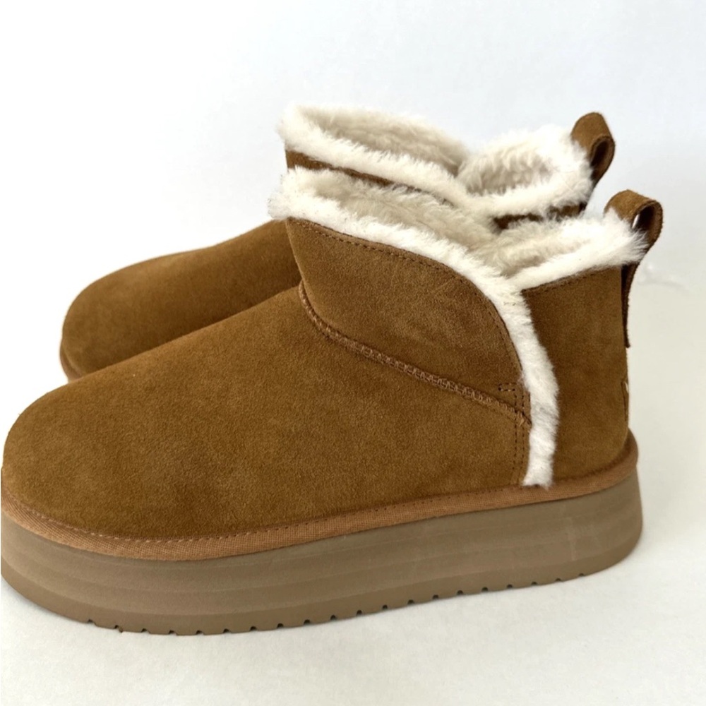 Koolaburra Koola Ultra Mini Platform Womens Boots 9 -Chestnut-